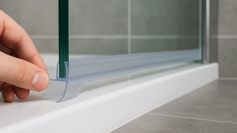 Joint pour porte de douche : choisir et remplacer en 15 min — bas de porte à bavette, vertical d’about et magnétique 90°/135°, compatible verre 6–8 mm