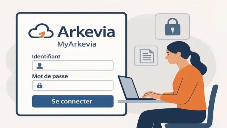 Écran de connexion au coffre-fort numérique MyArkevia pour accéder aux bulletins de paie électroniques et documents RH sécurisés