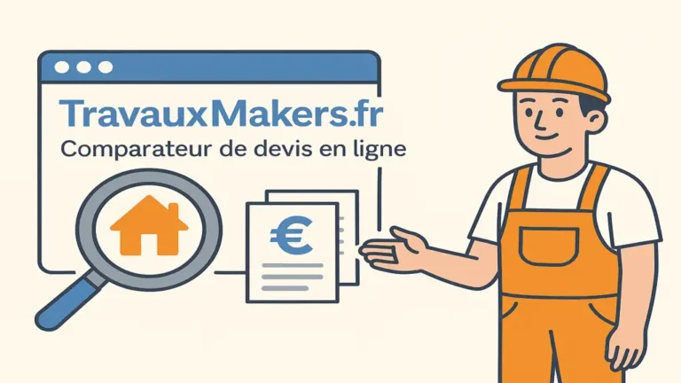 TravauxMakers.fr : Guide Complet pour Comprendre la Plateforme et Obtenir des Devis 8 Illustration d’une plateforme de mise en relation entre particuliers et artisans pour comparer des devis de travaux et projets de rénovation