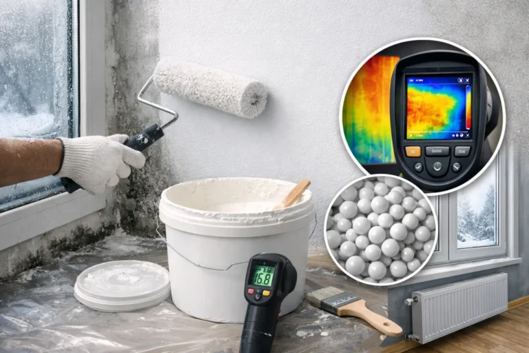 Application de peinture isolante thermique sur un mur intérieur froid pour améliorer le confort thermique et limiter la condensation