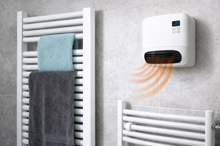 Radiateur de salle de bain : choisir le bon modèle selon vos besoins et les normes 5 Radiateur de salle de bain avec sèche-serviettes électrique et radiateur soufflant mural pour un chauffage rapide et sécurisé