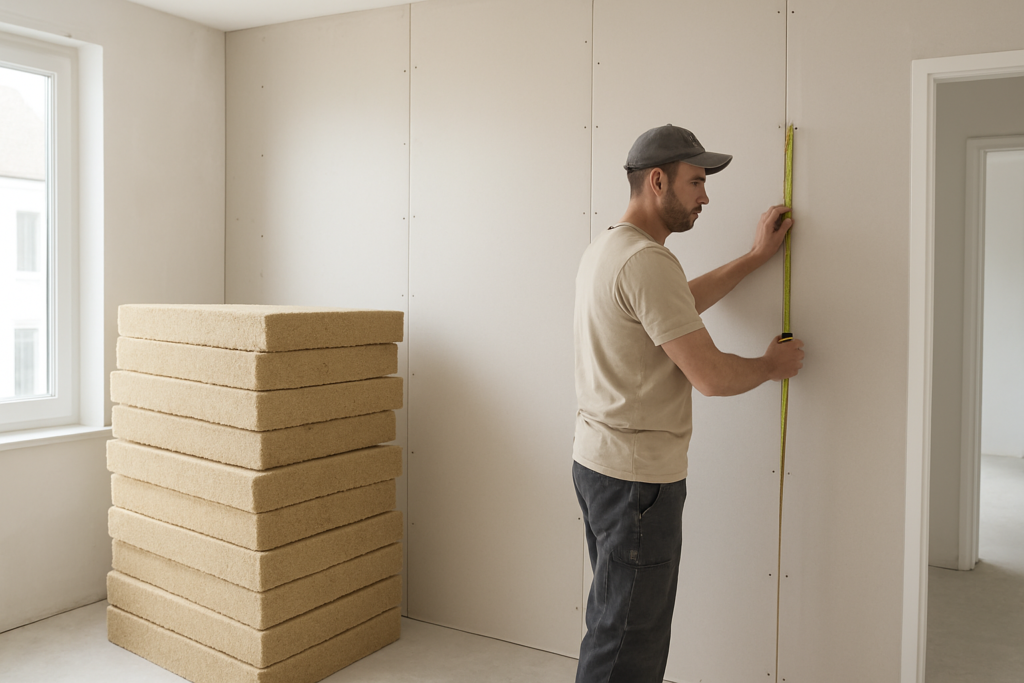 Panneaux isolants posés dans une maison en rénovation pour améliorer l’isolation