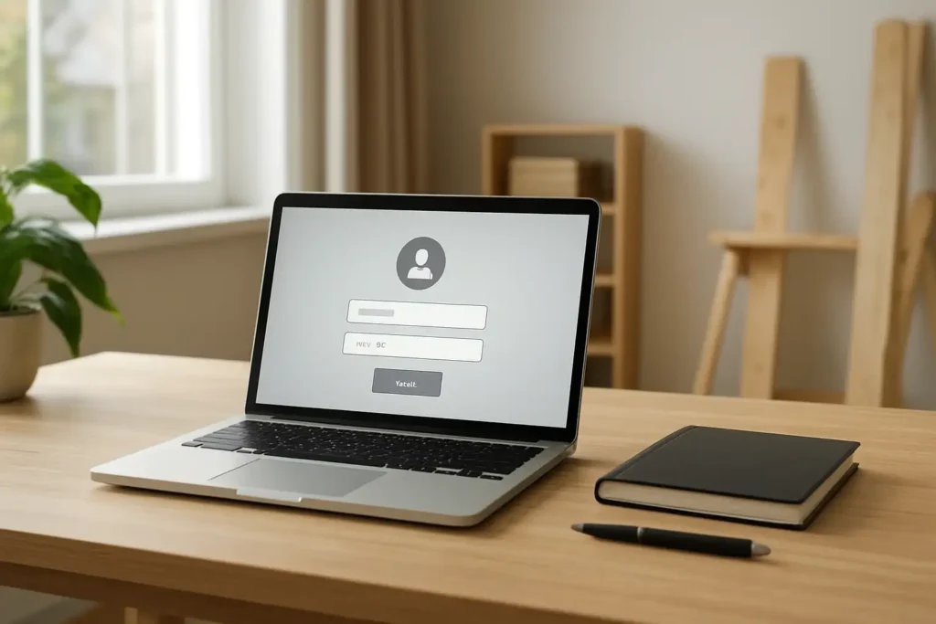 Ordinateur portable ouvert sur une page de connexion à un espace personnel FFB