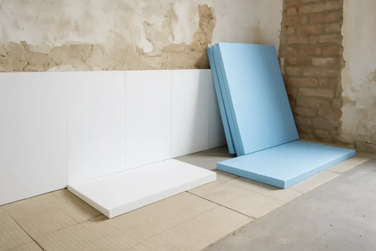Isolation par polystyrène : bien choisir entre PSE et XPS 1 Panneaux de polystyrène pour isolation d’un mur et d’un sol en rénovation